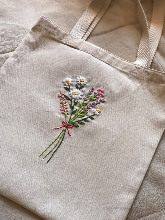 Handcrafted Tote Bag with Traditional Embroidery