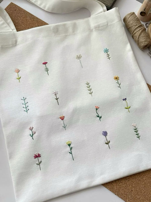 Handcrafted Tote Bag with Traditional Embroidery