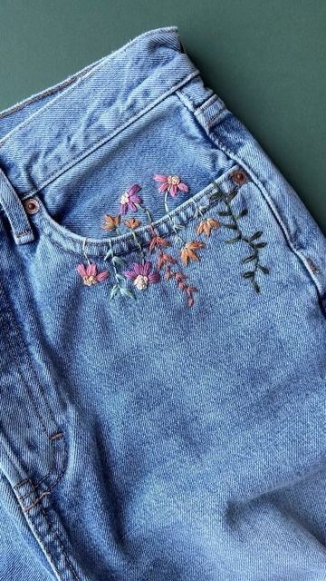 Hand-Stitched Denim Shorts