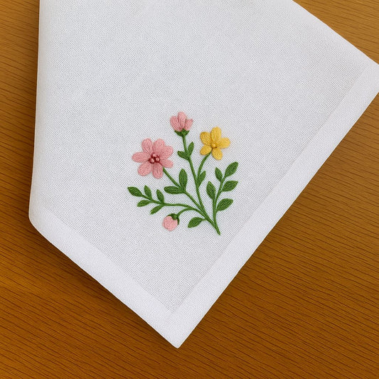 Handcrafted Handkerchiefs with Traditional Work