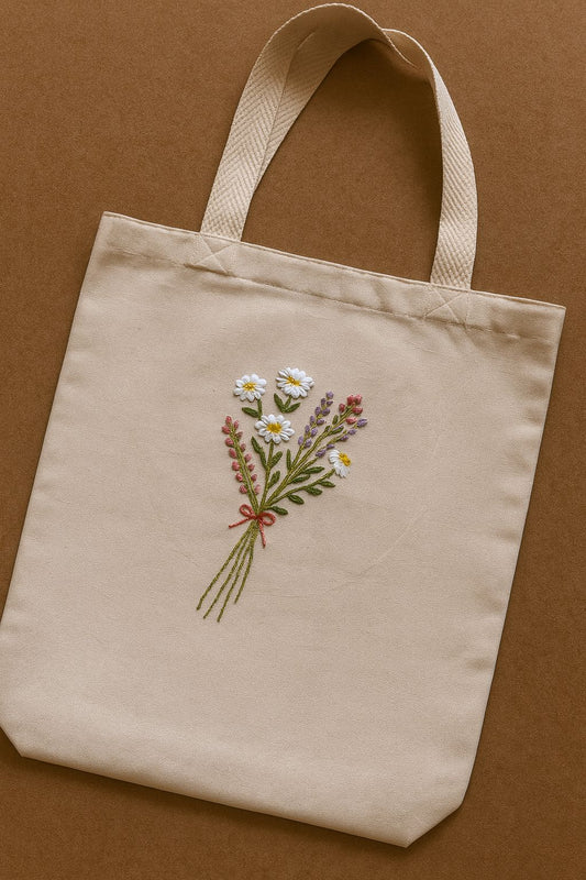 Handcrafted Tote Bag with Traditional Embroidery
